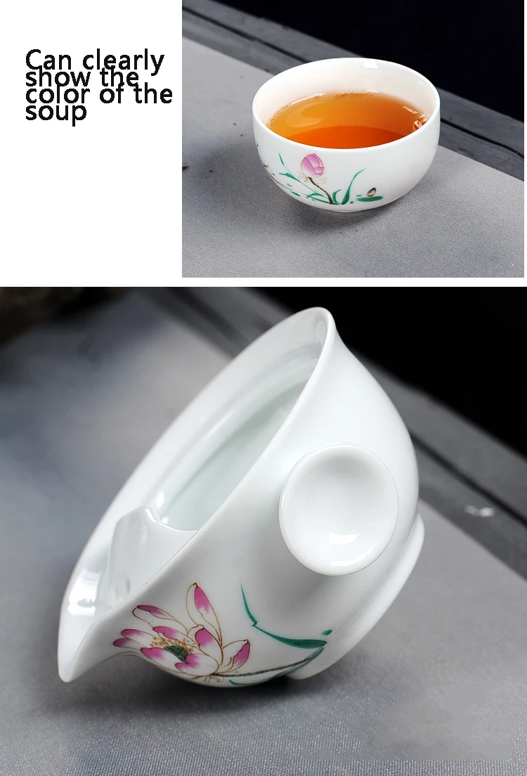 Керамический чайный набор включает 1 кастрюлю 1 чашку, высококачественный элегантный и легкий gaiwan, красивый и легкий чайник, чайный набор кунг-фу