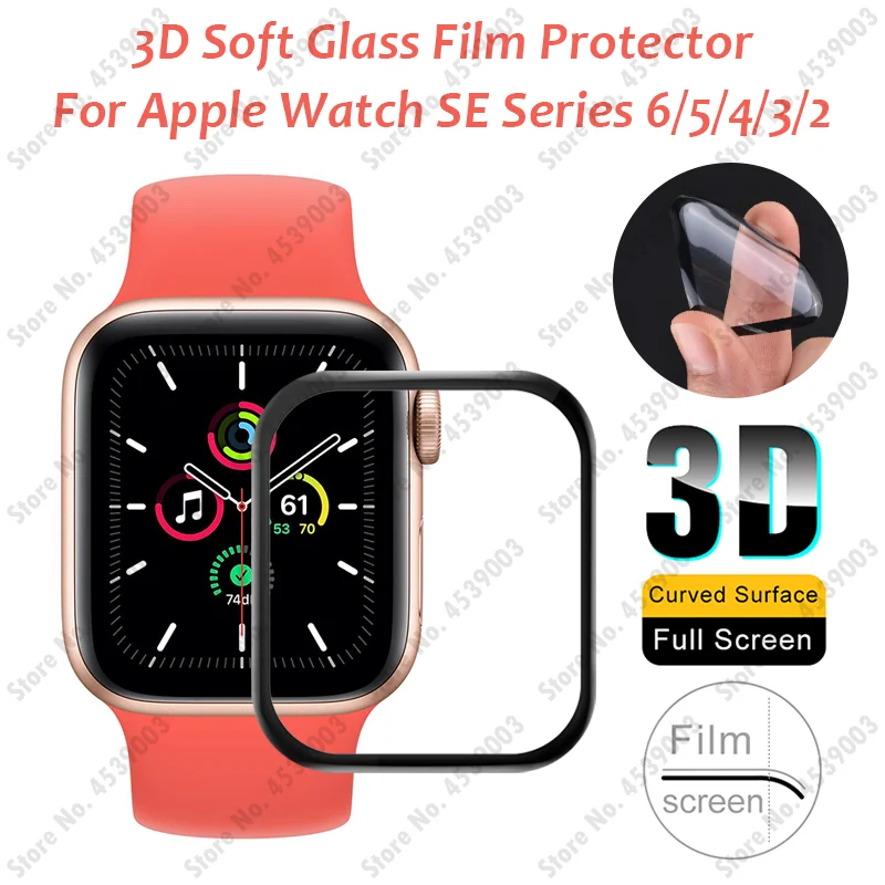 

New Soft Durable Screen Film for Apple Watch Series 6 SE 5 4 40mm 44mm Glass Rounded Edge Cover for iWatch 3 2 1 38mm 42mm
