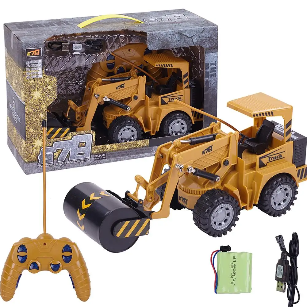 

2019 NEWEST 1/24 RC Truck 5CH Full Functional RC Remote Control Road Roller Engineering Construction Toy Car For Kids Gifts