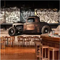 Пользовательские фото обои 3D ретро граффити ностальгия автомобиль Фреска ресторан кафе гостиная фон настенный Декор 3D обои
