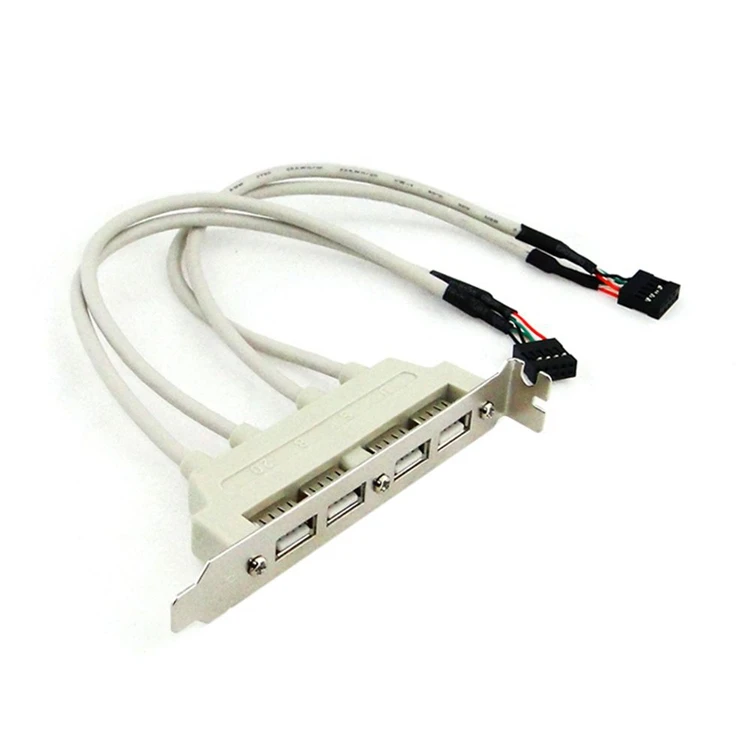 USB 2.0 4-Port Rear Panel PCI Bracket with Dual 9-Pin Motherboard Header Cable for Computer Expansion Description Image.This Product Can Be Found With The Tag Names Computer Cables Connecting, Computer Peripherals, PC Hardware Cables Adapters, Rear panel pci bracket