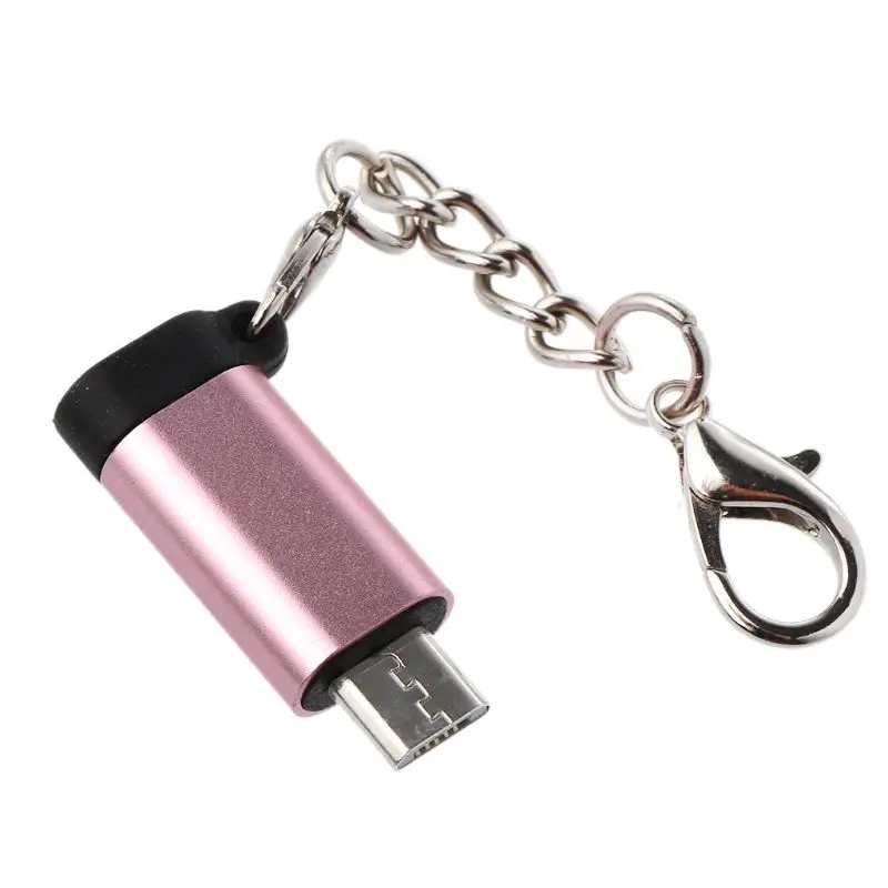 Pink Сплав функция "антипотеря 8-контактный Lightning(мама)-Micro USB разъем адаптера конвертера для samsung Xiaomi Huawei Android смартфон планшет - Цвет: Pink