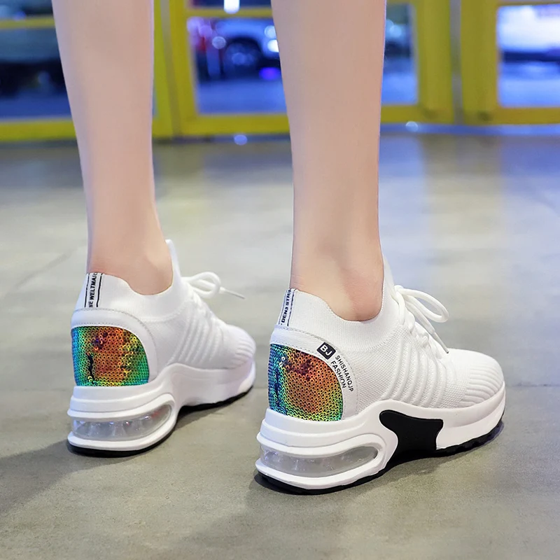 Кроссовки на платформе с подошвой ERNESTNM; Zapatos De Mujer; Новинка; женские кроссовки на танкетке; модная повседневная женская обувь