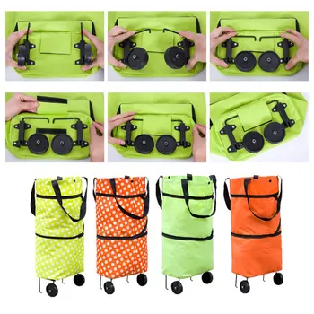 

Fashionable Design Large Capacity Waterproof Oxford Cloth Foldable Shopping Trolley Wheel Bag Traval Cart Luggage Bag