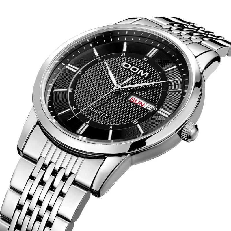 

Watch Men Top Grade New Style Ultra-Thin Waterproof Steel Belt Quartz Watch Europe And America Double Calendar MEN'S Watch MEN'S