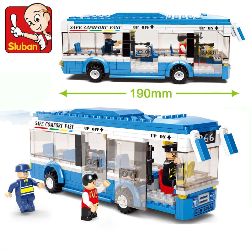 

Sluban 0330 City Bus Building Blocks Compatible With Legoe DIY Enlighten Model Bricks Building Kit Education Toys Kids Gifts