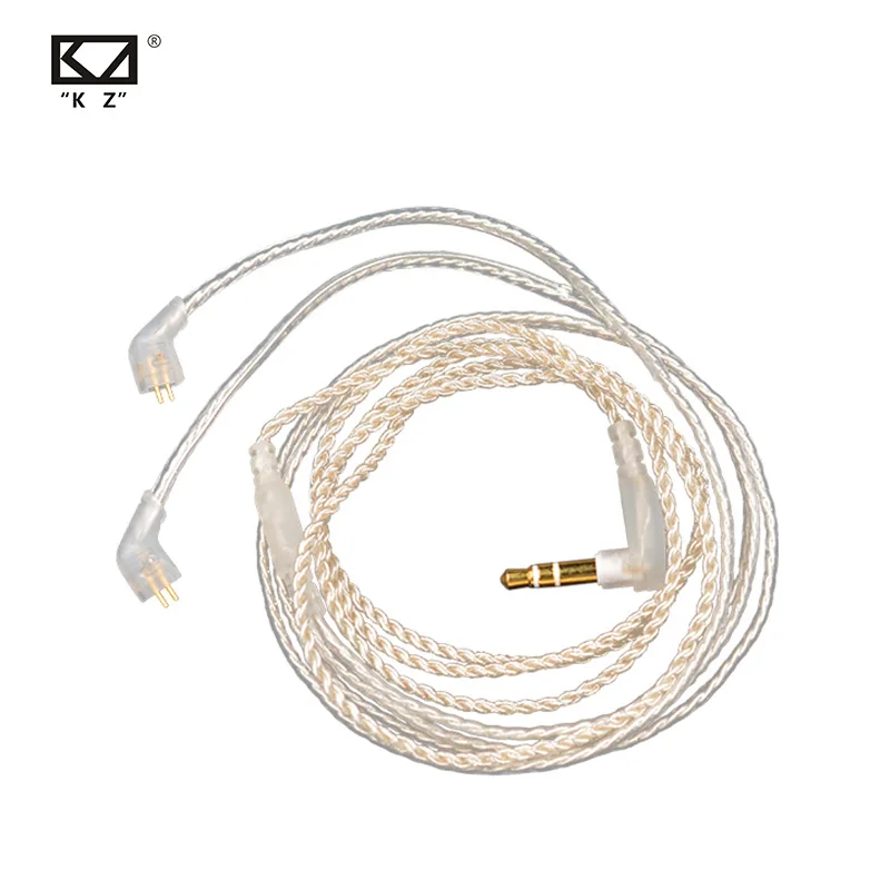 KZ Eerphone кабель посеребренный обновленный кабель гарнитура стандартный позолоченный 0,75 pin для ZST ZS3 ZS4 ZSR ZS5 ZS4 AS10 ZS6 V80 T2