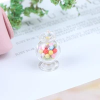 1pcs 1:12 Dollhouse Miniature Miniature Accessories Mini Glass Candy Bottle Simulation Storage Can Model Toys Christmas Gift