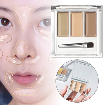 

Hot sale 3 Color Concealer Palette Cream Texture Cover Acne Marks Spots Freckles Dark Circles FRE