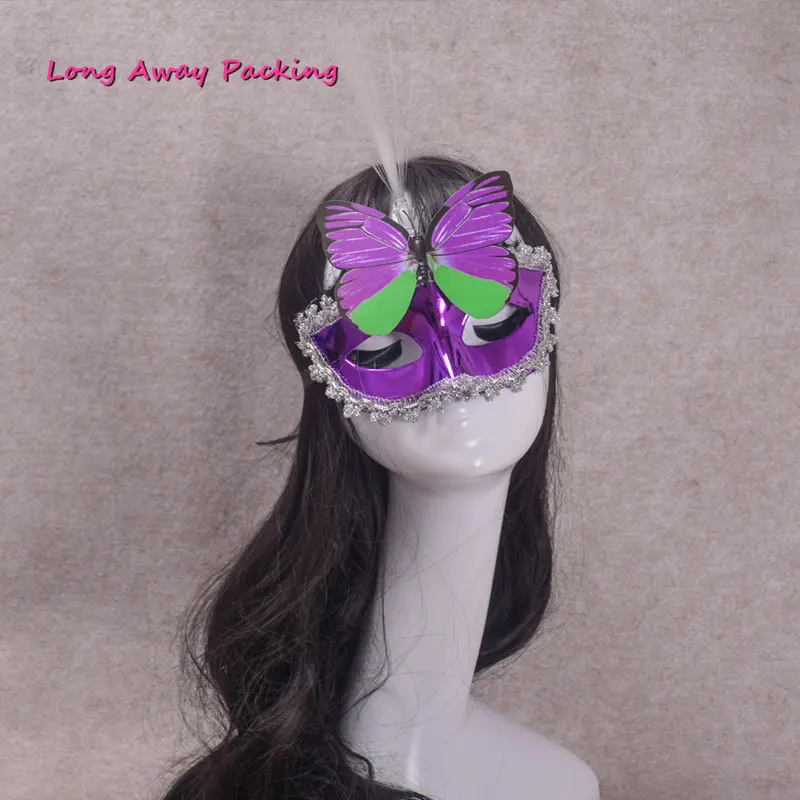 Womens Light Blinking LED Glow Butterfly Mask Venetian Mard Gras Masquerade Masks Party Wedding Festival Cosplay Costume Purim