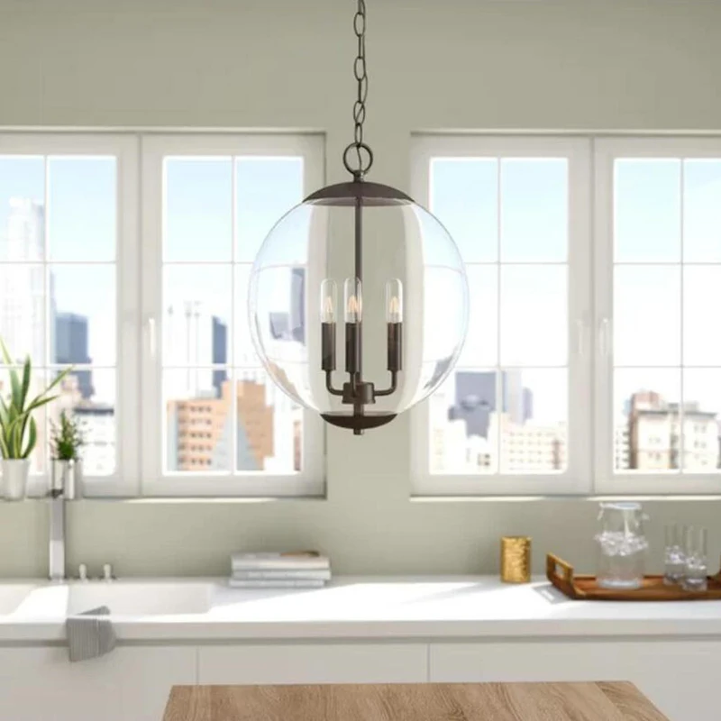 

Globe glass vintage loft LED pendant lights bedroom kitchen decor bar hanging lamp E27 industrial style lighting fixtures new