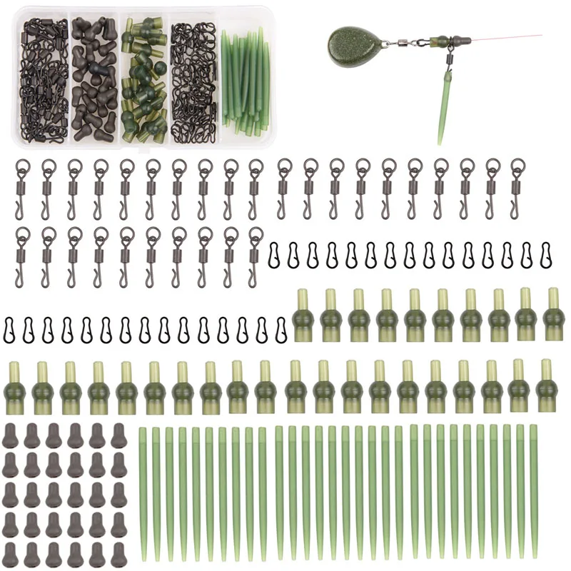 

150pcs/box Carp Fishing Micro Tulip Bead Soft Rubber Quick Change Bead Anti Tangle Sleeves kit for Carp Rigs Tackle Accessories