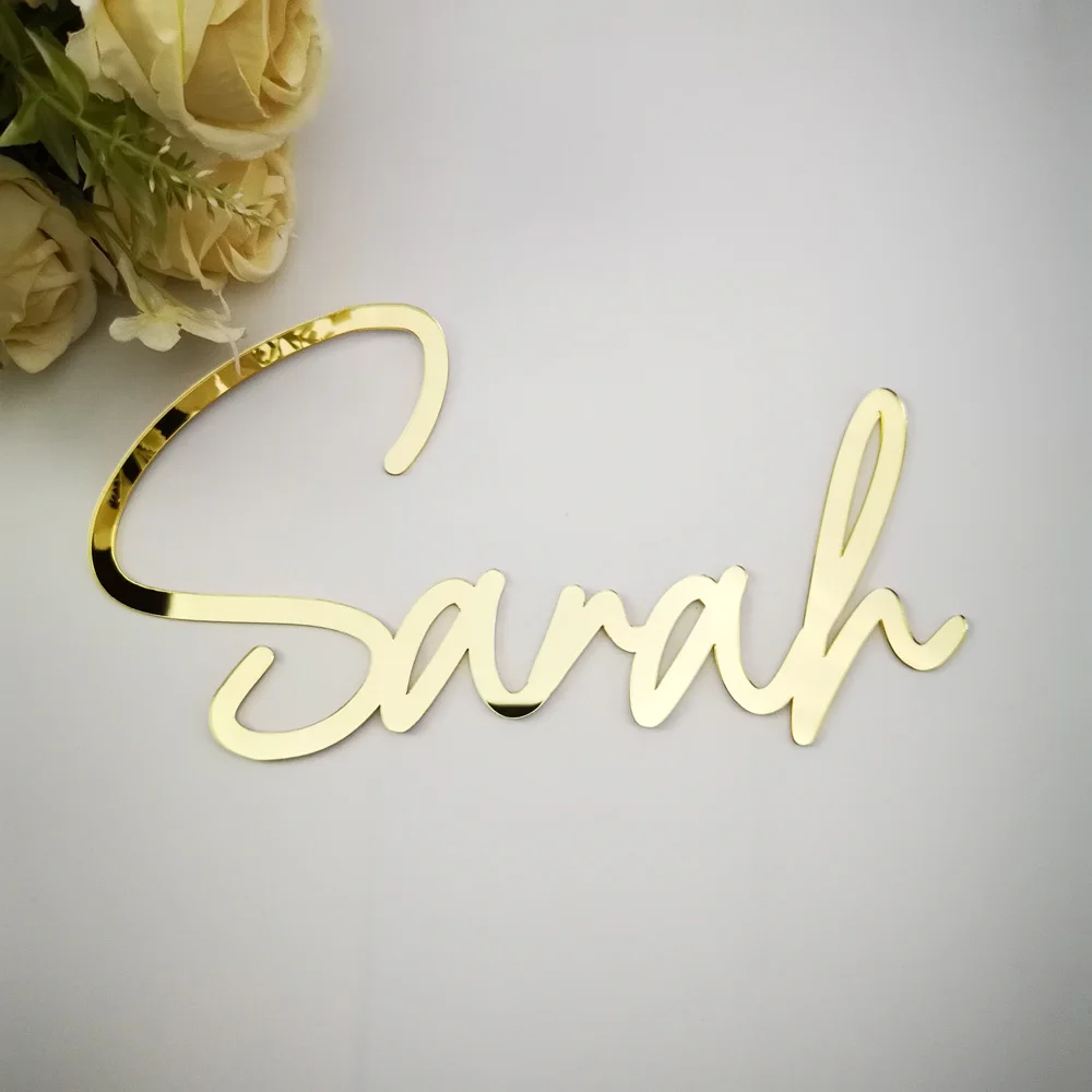 Custom Baby Shower Mirror gold Name Signs, Custom  Personalized   Name Wall Decor Color silver Letters,Wall Acrylic Names Letter (1)