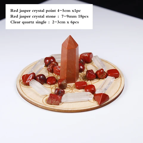 Crystal wand 7 Chakra Reiki Luky Yoga Healing Crystal stone Seven Star Array wood Base Manual Sculpture Home Decor