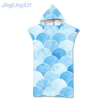

Beach Towel, Fashionable Mermaid Fish Scale Absorbent And Quick-drying Portable Bath Towel Cloak, Suitable For Adults140x75cm