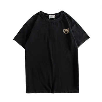

Male Female Summer New Fashion Washed Distressed Cotton T-shirt for Women and Men