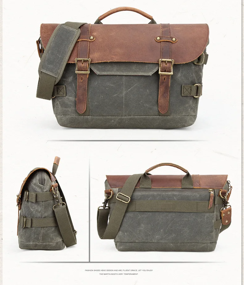 Camera Bag Waterproof Canvas Vintage DSLR SLR Camera Bag Shoulder Strap Case Casual Shoulder Messenger Pack For Canon For Sony