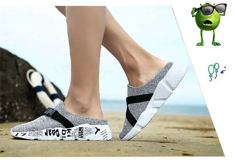 Comfort Men Shoes Casual Big Size Men's Home Slippers Fashion Mesh Soft Summer Sandals Crock Fishing Quick-drying Man Slipper B1