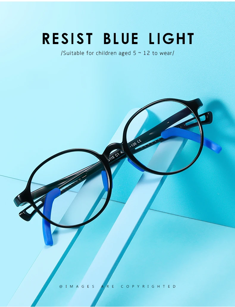 Round Anti Blue Light Glasses Children Silicone Soft Frame Goggles Plain Eyeglasses For Kids Boys Girls Frames Transparent UV400 (4)