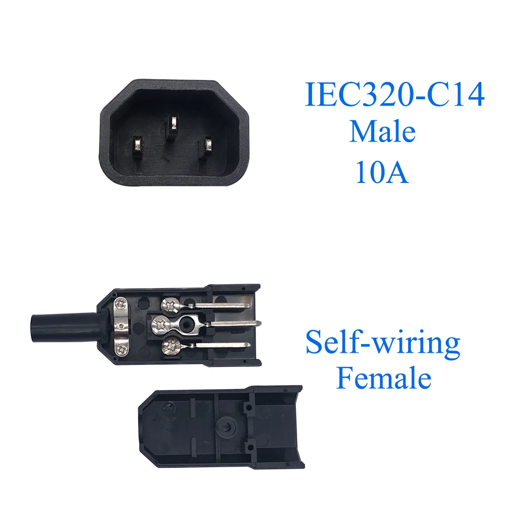 Горизонтальный разъем joriniec C13 IEC 320 съемные вилки для электрического кабеля