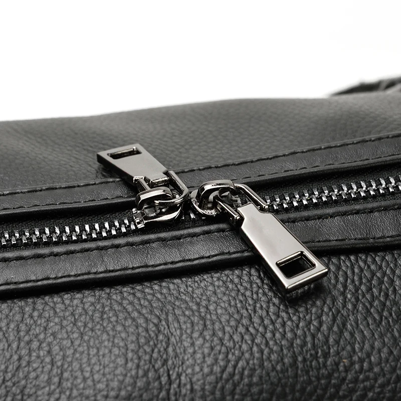 Black Leather Travel Bag For Men