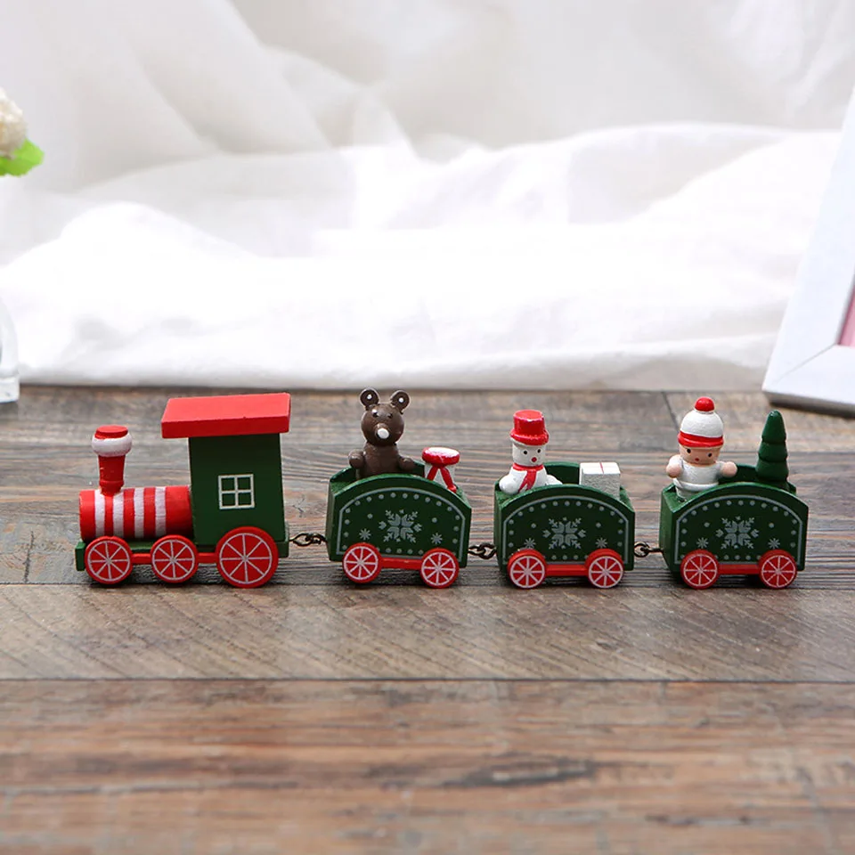 Рождественские украшения для дома, рождественские игрушки, маленький поезд, украшения из дерева, год, новогодние подарки для детей