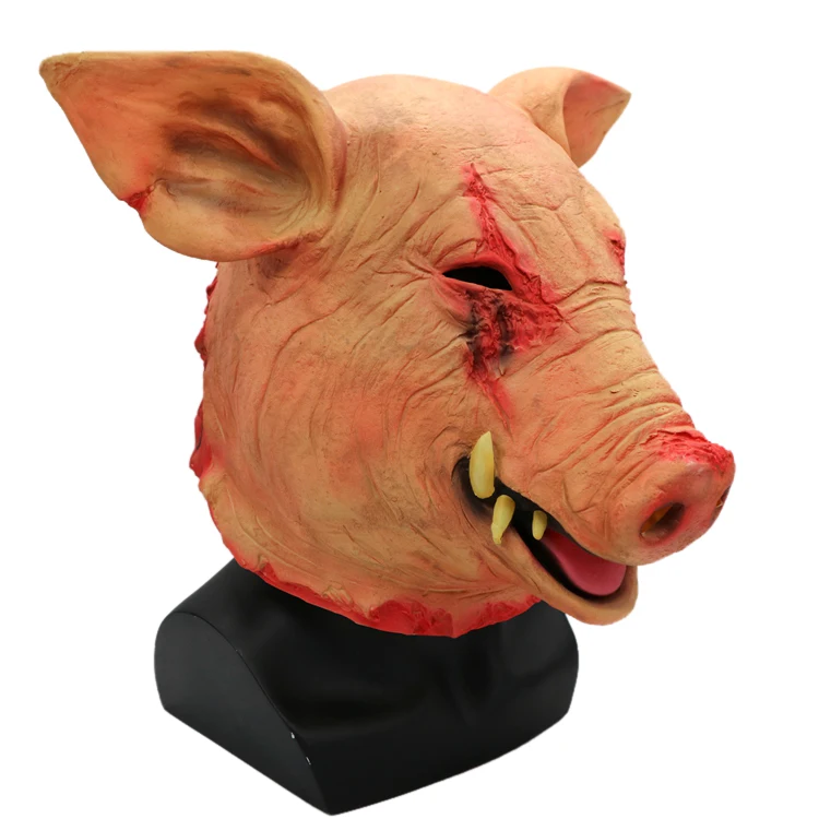 Латексные маски животных для Хэллоуина страшная свинья из пилы|Маски вечеринки| |