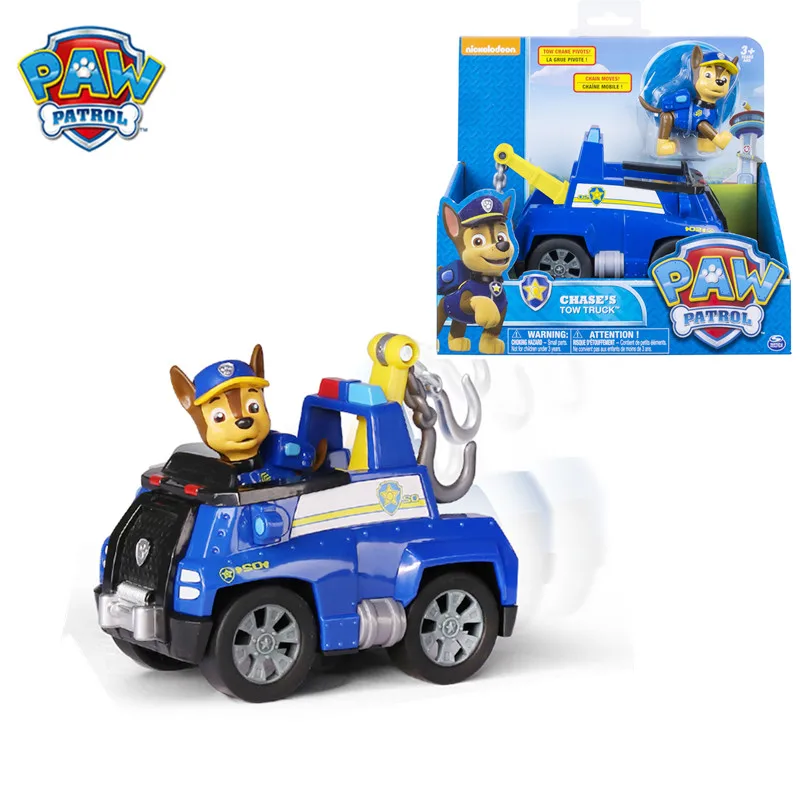 

Original Box Paw Patrol Chase's Tow Truck Rescue Vehicle Toy Set Anime Action Figure Model Cars Spin Master Toy Kids Gift