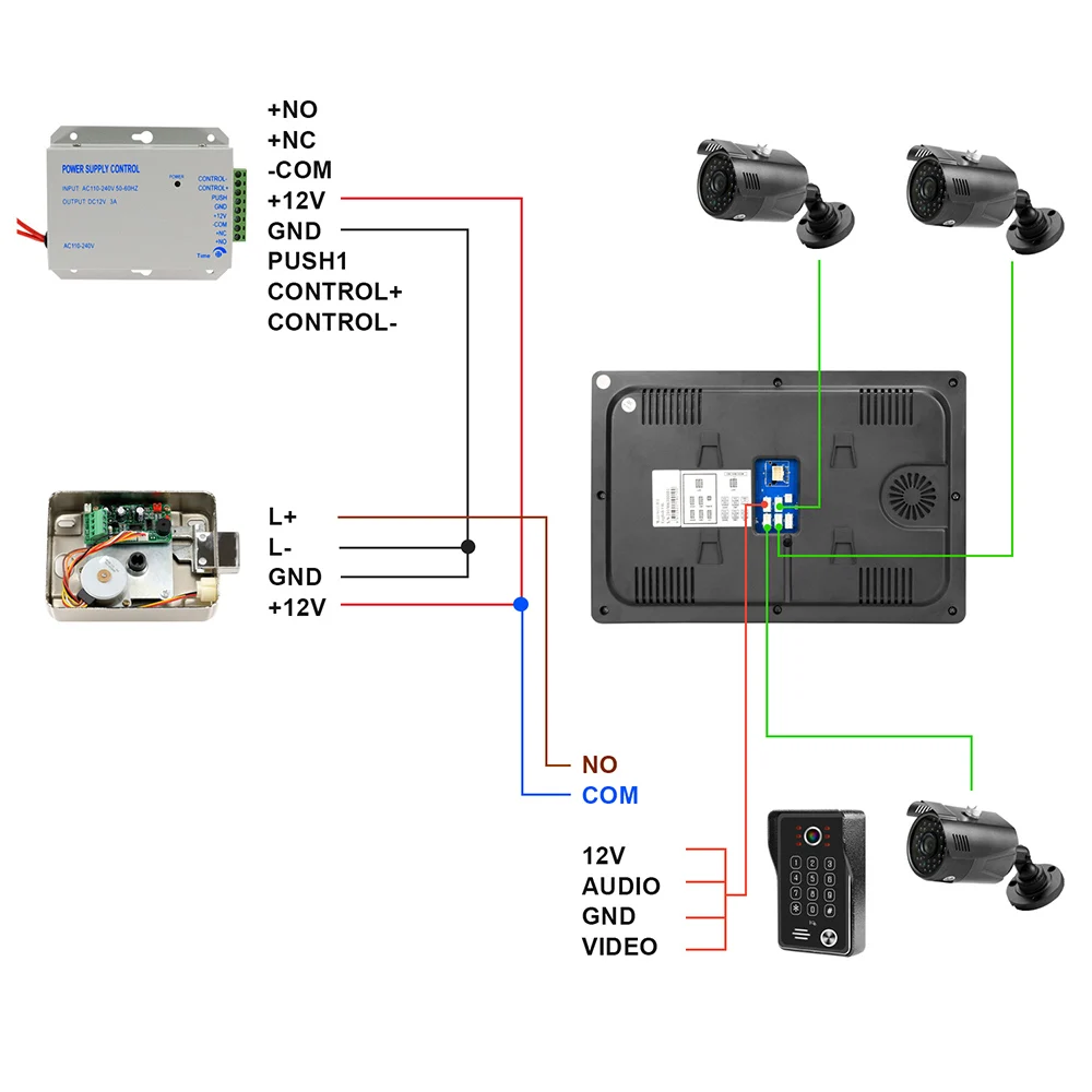 Câmera de Vigilância Câmera para Vídeo Porteiro com Fio Segurança em Casa ao ar Livre à Prova Homefong Cctv Dwaterproof Água Visão Noturna Infravermelha Hd1080p 7 para vídeo porteiro com fio segurança em