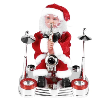

Electric Music Santa Claus Doll Ornament Playing Saxophone Ornament New Year Kids Christmas Gift