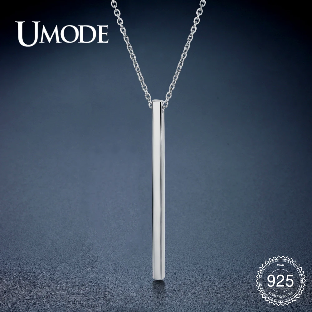 Женское колье с подвеской UMODE длинное геометрическое ожерелье из стерлингового