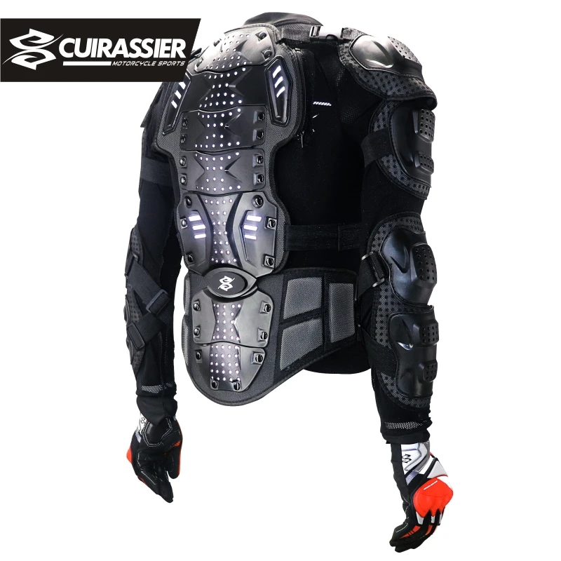 CUIRASSIER AR01 Motorcycle Armor Protector Body Support Bandage MX Guard Brace Protective Gears Chest Ski Reflective Protection