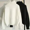 2021 Autumn Winter Green Turtleneck Pullover Sweater Women High Quality Plus Size Knitted Sweaters Jumpers Soft White Sweater 2