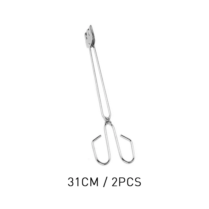 31 CM 2 шт. кухонные щипцы антипригарные Инструменты для барбекю из нержавеющей стали для приготовления пищи гриль барбекю щипцы для барбекю клип гаджет для использования на открытом воздухе - Цвет: 31 CM