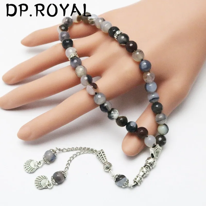 Браслет Tasbih из натурального камня, 8 мм, ислам, Бог, Мохаммед, Браслет-четки, мусульманский, 33, молитвенные бусы, ювелирные изделия для женщин, мужчин, подарок