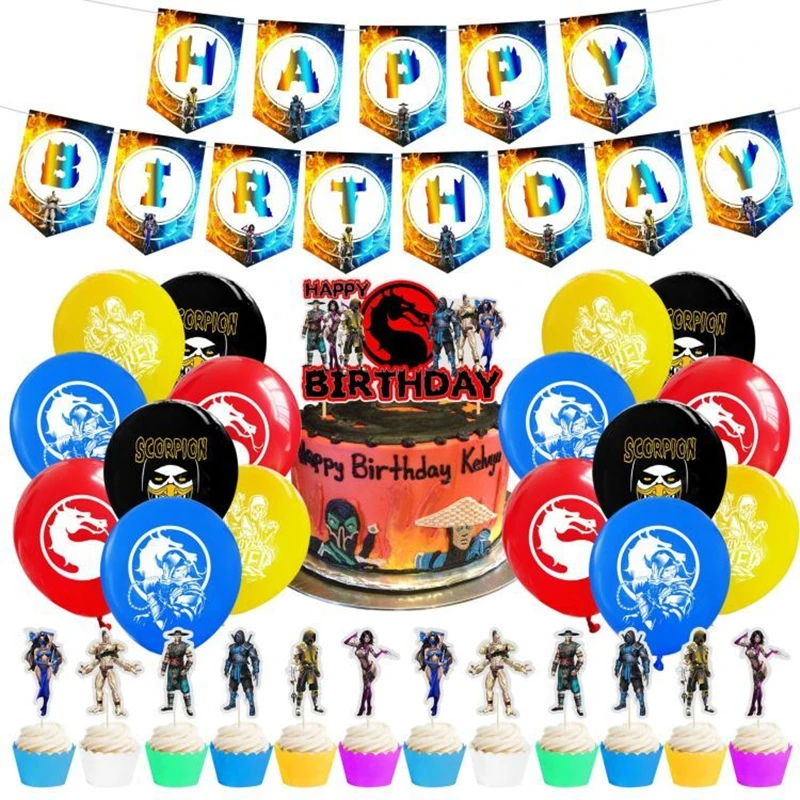 Воздушные шары Mortal-Kombat Dragon Mortal Kombat праздничные принадлежности топперы для торта