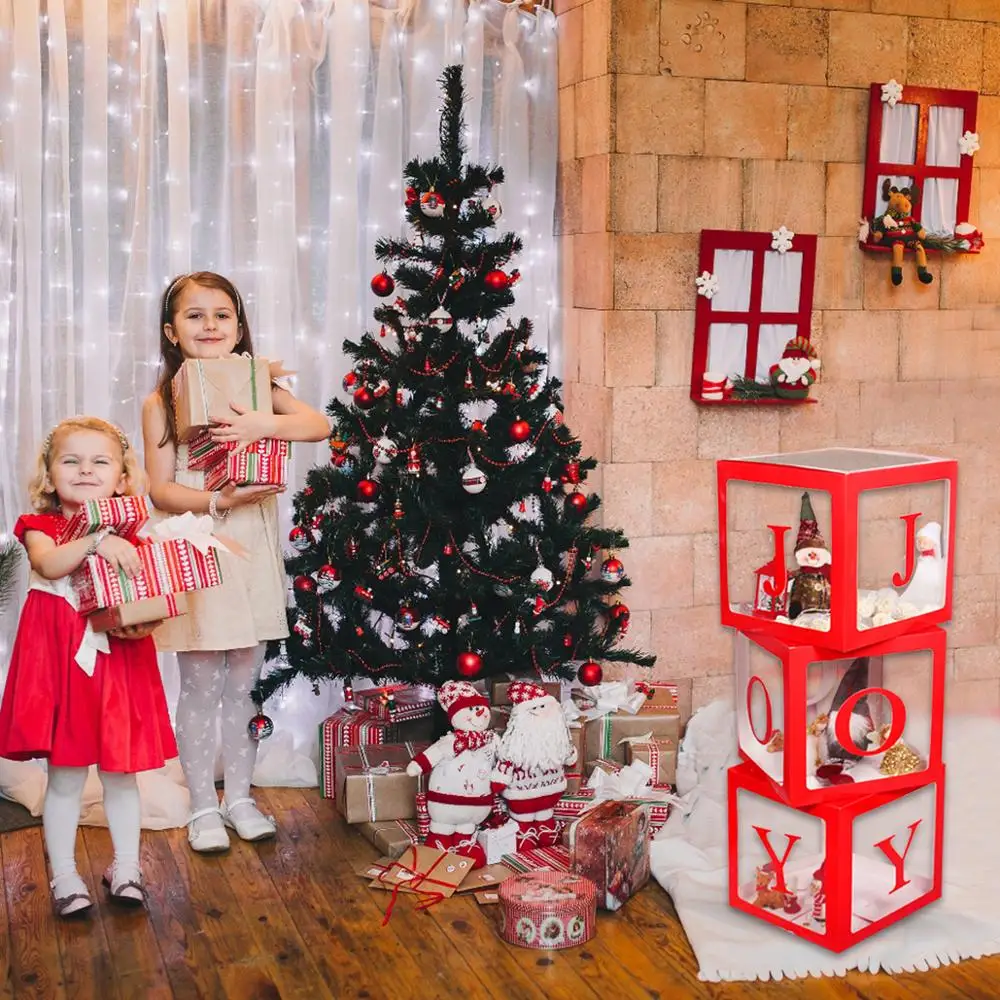 QIFU Рождественская Подарочная коробка с надписью JOY Doll упаковочная коробка Рождественские подарки упаковочная сумка Рождественские украшения для дома детские подарки