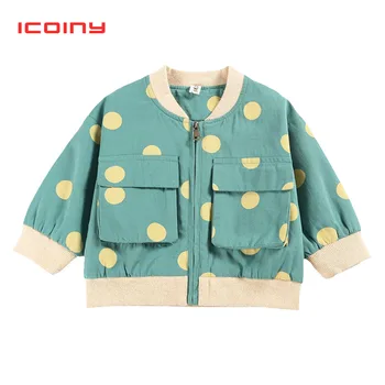 

Fashion Baby Boy Zipper Outerwear 2019 Autumn Toddler Dots Jacket With Pocket Children Tops Coats 1 2 3 4 5 T