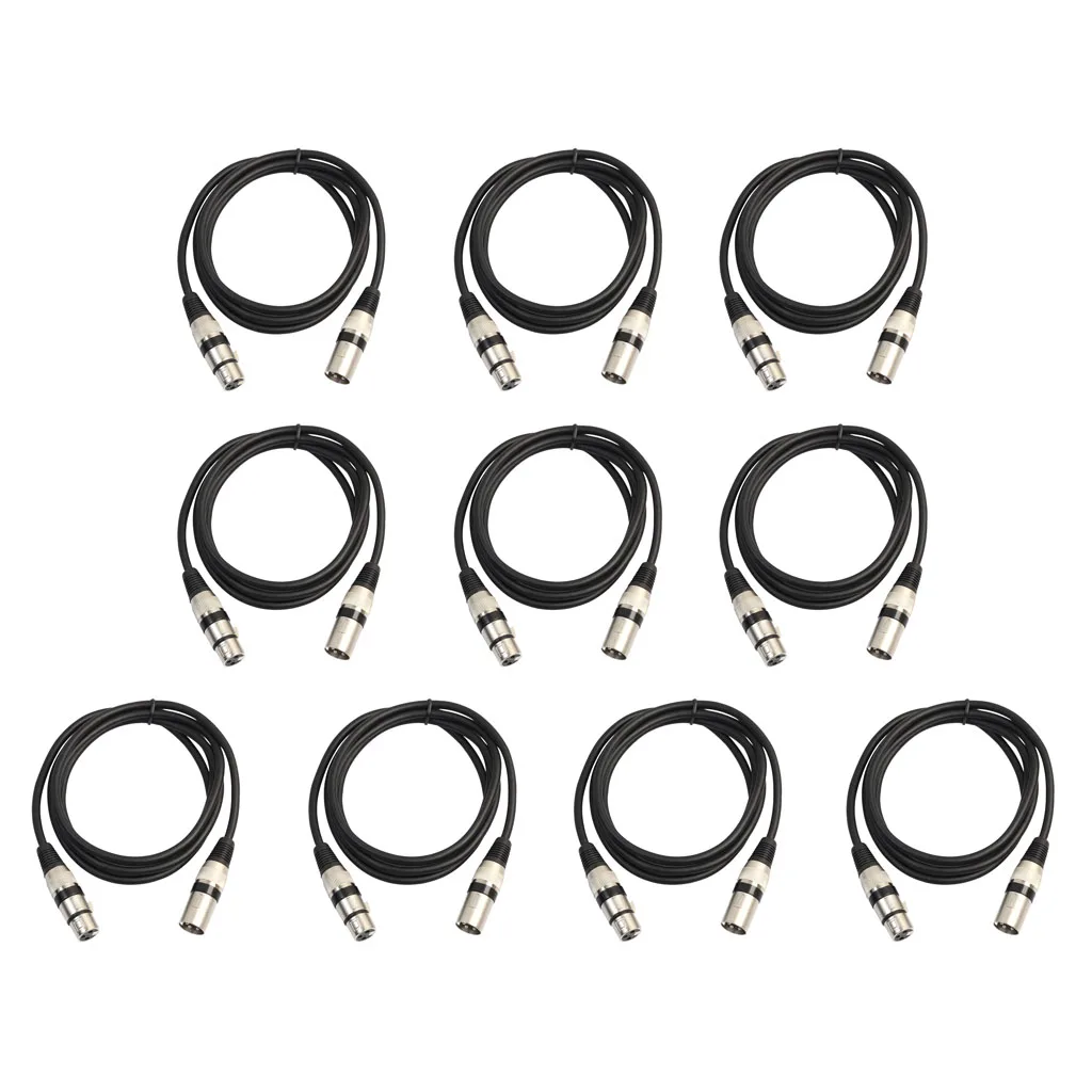 

10x Filtered Interference DMX Signal Cable Wire Lighting Moving Head Light with Zinc Alloy Plug