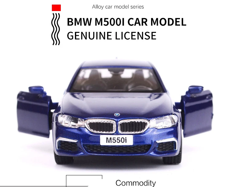 1:36 BMW M550i Die Cast Modellauto Auto Spielzeug Model Sammlung Kinder Schwarz 