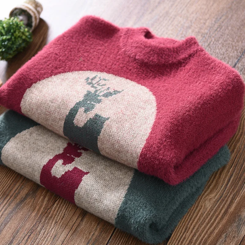 

BOY'S Faux Children rong mao yi Autumn And Winter Mink Korean-style New Style Spring And Autumn Tops Fine Yarn Child Pullover Ko