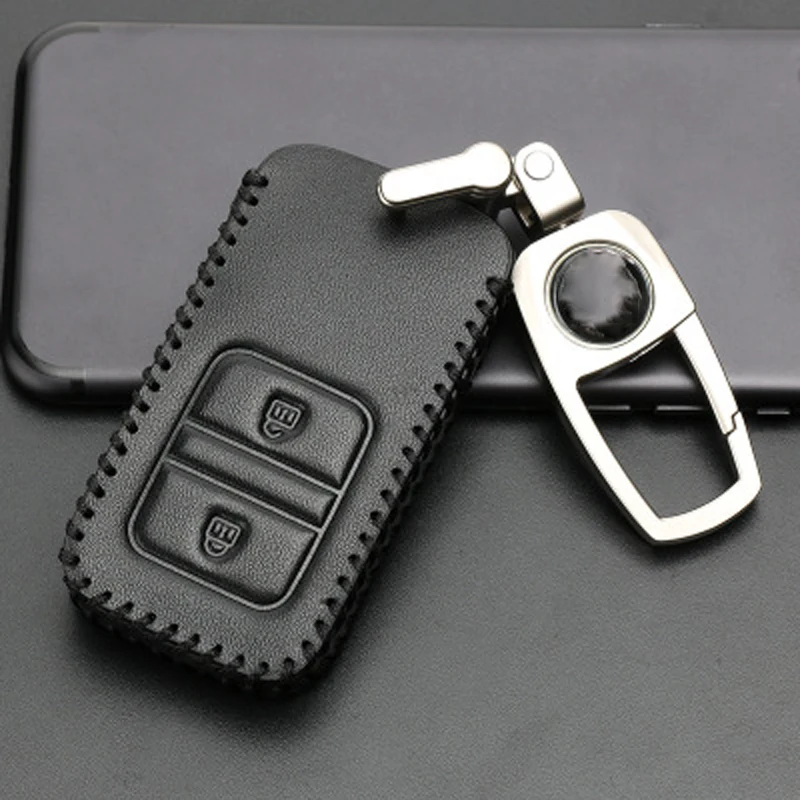 

High-quality Leather Hand-stitched Two-button Smart Car Key Package Car Key Protection Decorative Cover Suitable for Acura RDX