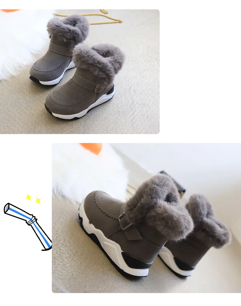 Русские модные детские ботинки; зимние шерстяные теплые ботинки для девочек-подростков; зимние ботинки для больших мальчиков; кожаные кроссовки для маленьких детей