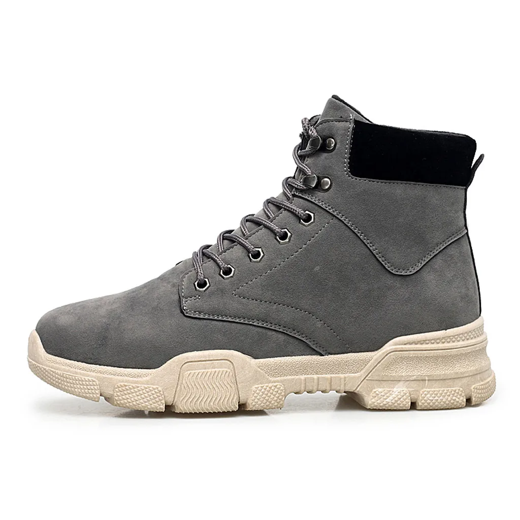 Botas hombre/высококачественные модные зимние мужские ботинки; теплые рабочие ботинки; мужские ботинки-дезерты на шнуровке; обувь с высоким берцем с круглым носком; 7,10