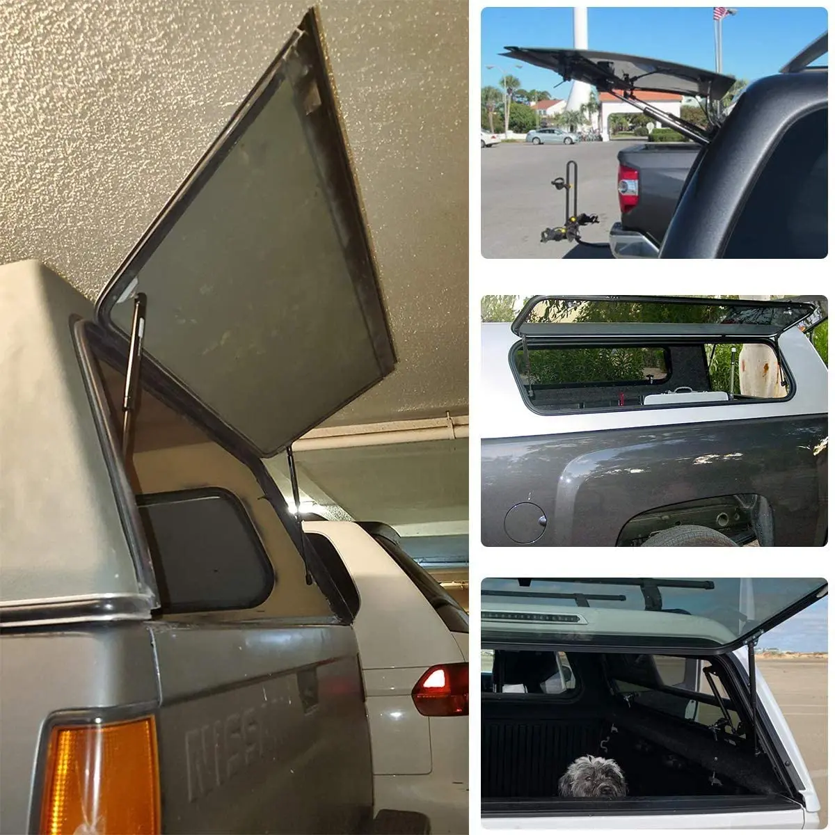 13.98 Pollici/355Mm Forza 70Lb/312N Pickup Truck Cap Cassetta Degli Attrezzi Scatola Di Utilità Coperchio Topper Camper Shell Gas Puntoni Sollevamento