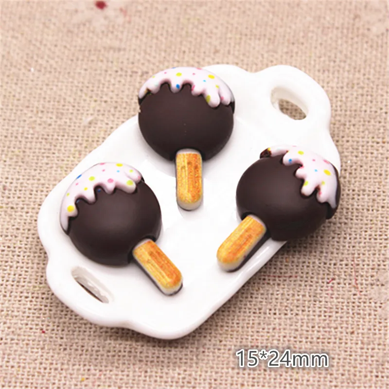 20pcs Hand Painted Resin Kawaii Colorful Lollipop Flatback Cabochon Simulation Food Art Supply Decoration Charm Craft,high 24mm