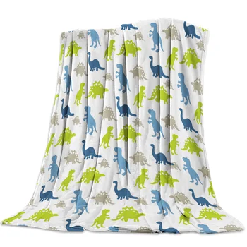 

Cartoon Dinosaur Coverlet Blanket Flannel Fleece Throws Throw Wrap Fleece Cozy Breathable Soft Sporting Events Bedroom School