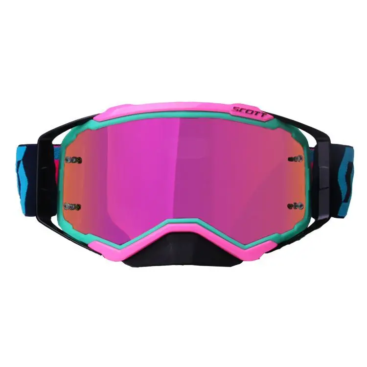 Pink green Studyset очки для верховой езды, для мотокросса, для внедорожника, для грязи, мотоцикла, шлемы, очки для лыжного спорта, очки для горного велосипеда - Цвет: Pink green