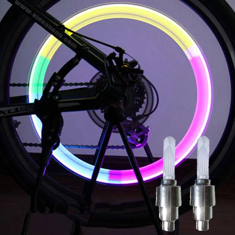 Bicycle LED Light Tire Valve Cap Bicycle Flash Light Mountain Road Bike Cycling Tyre Lights warning light mountain bike accesso