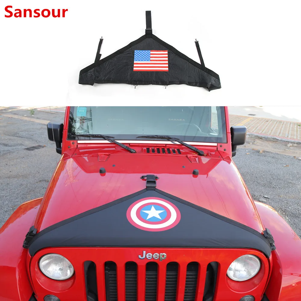 Автомобильные чехлы для Jeep Wrangler 2007- JK крышка двигателя украшение головки автомобиля холст тент для автомобиля чехол для автомобиля крышка